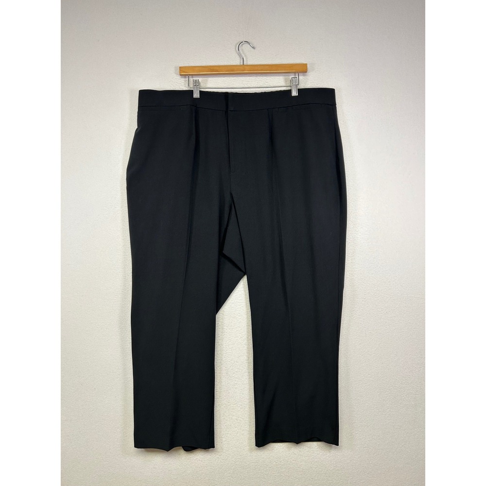 Professional Catherines Womens 22WP Black Curvy Petite Straight Leg Dress Pants